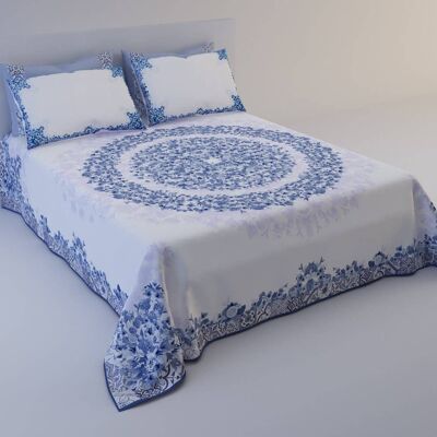 Blue Bougainville bedspread (1005)