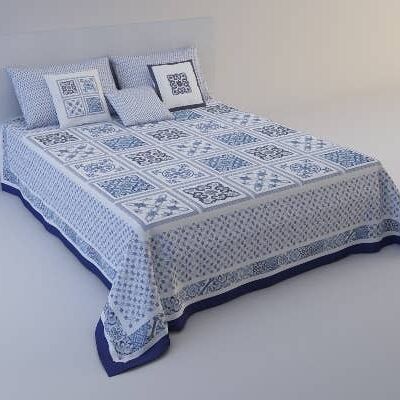 Blue Majolica Bedspread (1001)