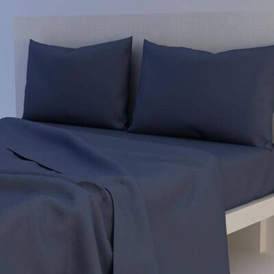 Set Bettwäsche + Kissenbezüge aus Baumwolle, blau (1000000)