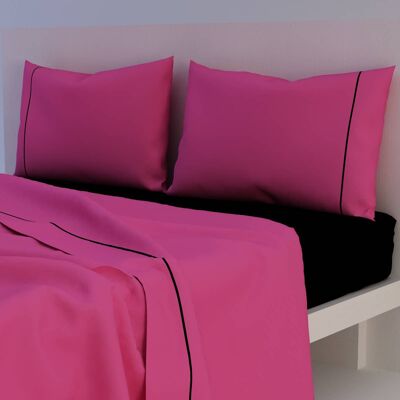 Elegantes fuchsia-schwarzes Bettlaken-Set (4011)