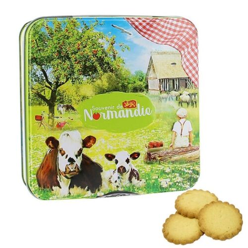 Sablés normands boîte en métal "Souvenir de Normandie" 120g