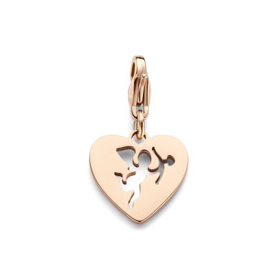 CO88 Stahl Charm Heart mit Cupid IPR