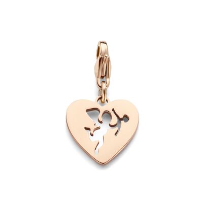CO88 steel Charm Heart with Cupid IPR