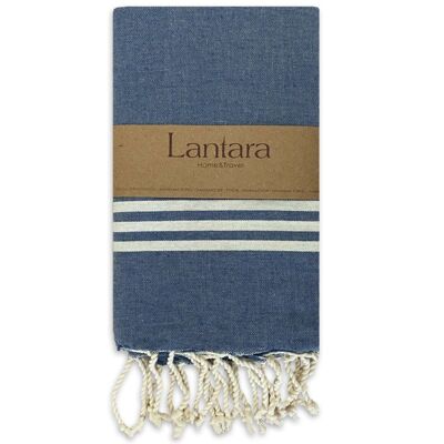 Serviette de Hammam Fouta - Bleu Denim - 100x200cm