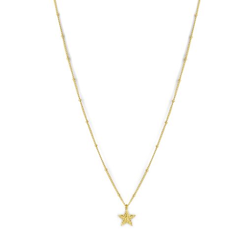 CO88 necklace with star hammered charm 40+5cm ipg
