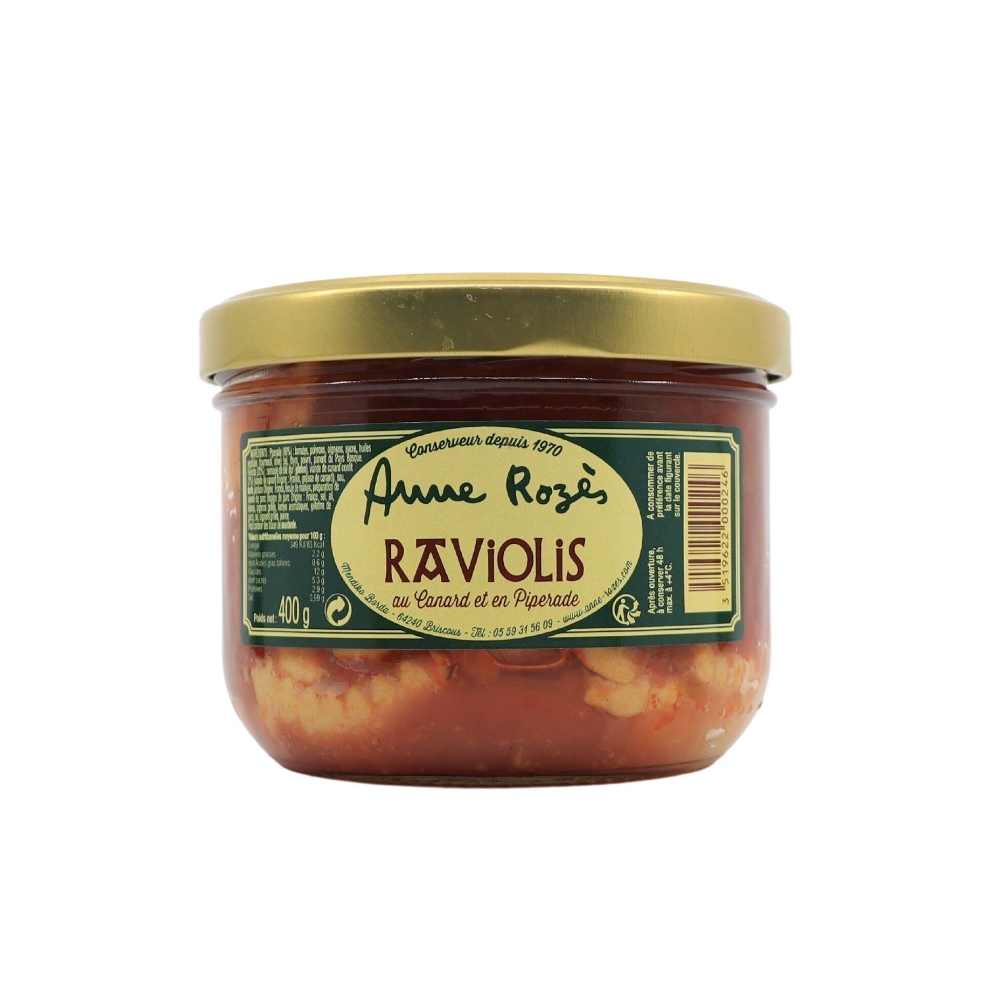 RAVIOLI D'ANATRA IN PIPERATA 400g