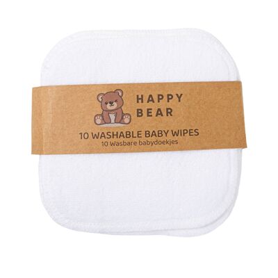 Set de lingettes bébé 10 pièces coton - HappyBear Diapers