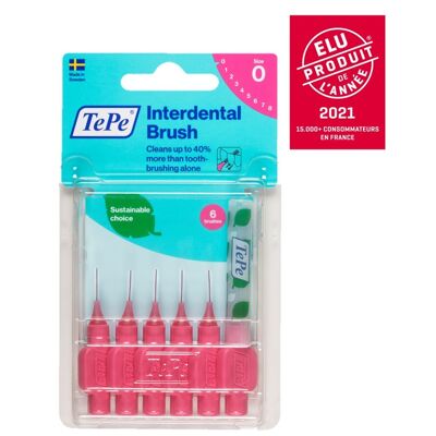 TePe Original Eco-responsible Interdental Brushes x6 pink 0.4mm ISO 0