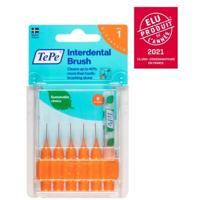 TePe Original Eco-responsible Interdental Brushes x6 orange 0.45mm ISO 1