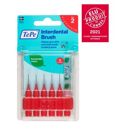 TePe Original Öko-verantwortliche Interdentalbürsten x6 rot 0,5 mm ISO 2