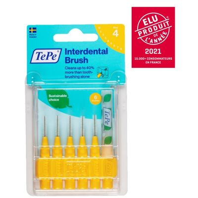 TePe Original Eco-responsible Interdental Brushes x6 yellow 0.7mm ISO 4