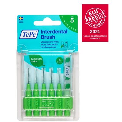 TePe Original Eco-responsible Interdental Brushes x6 green 0.8mm ISO 5