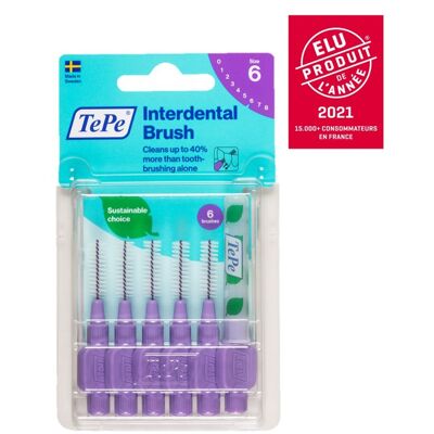 TePe Original Eco-responsible Interdental Brushes x6 purple 1.1mm ISO 6