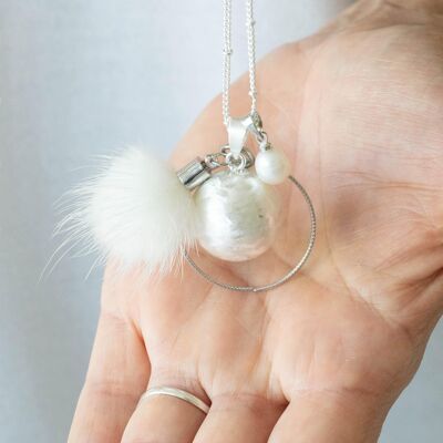 Pregnancy bola brushed freshwater pearl charm pompom frilly