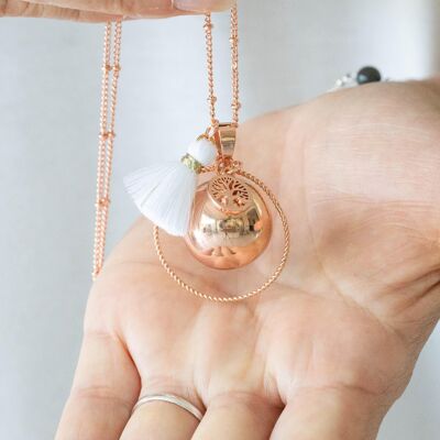 Smooth Pregnancy Bola Rose Gold Charm Tree Of Life Tassel Ring