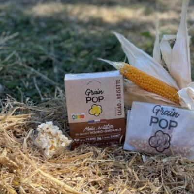 Grain POP -grains de maïs popcorn - saveur Cacao et Noisette