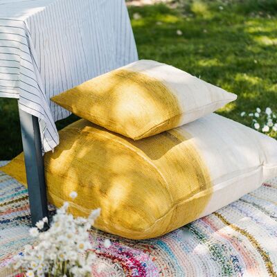 Handwoven Silk Cushion Cover - Dip dye coloured  - 90 x 90cm