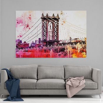 Aquarelle de NYC - Le pont de Manhattan 2