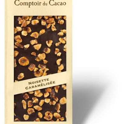 Tablette Noisettes caramélisées noir 90g