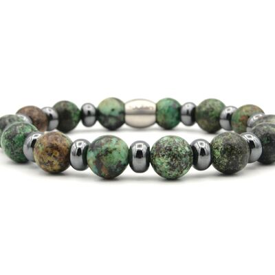 bracelet Umi hématite turquoise africaine (10mm)