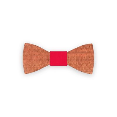Wooden bow tie - Cherry - Red - Polka dots