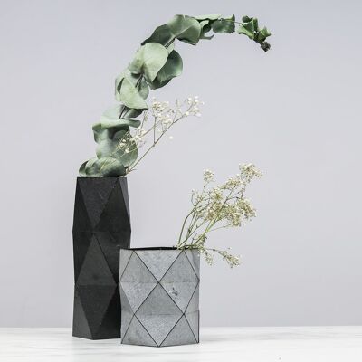 Vase origami en ardoise, 2 pièces