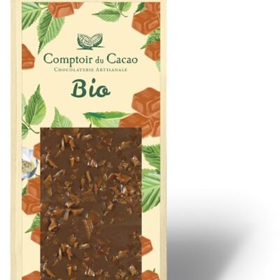 Tablette bio lait caramel au beurre salé - 90g - Produit issu de l'agriculture biologique certifié conforme par Ecocert FR-BIO-01