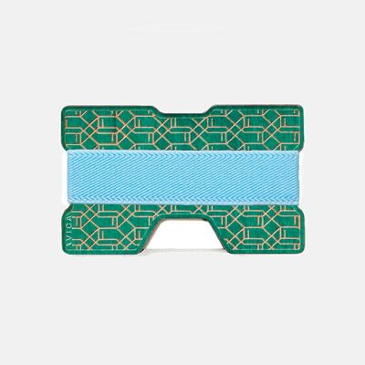 Colored Wood Wallet - Green Wood - Blue