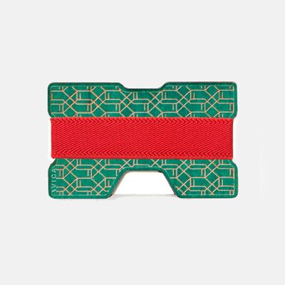 Colored Wood Wallet - Green Wood - Red