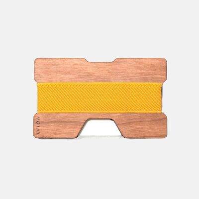Wooden wallet - Cherry - Yellow
