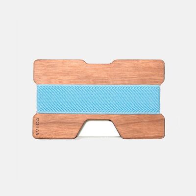 Wooden wallet - Cherry - Blue
