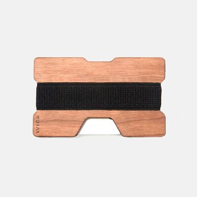 Wooden wallet - Cherry - Black