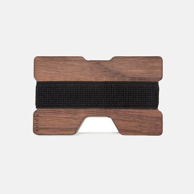 Cartera de madera - Nogal - Negra