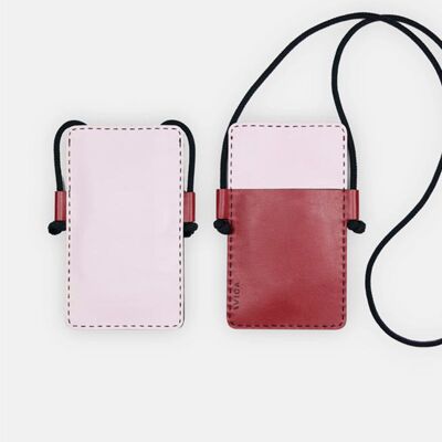 Vegan Leather Cell Phone Bag - Medium - Maroon