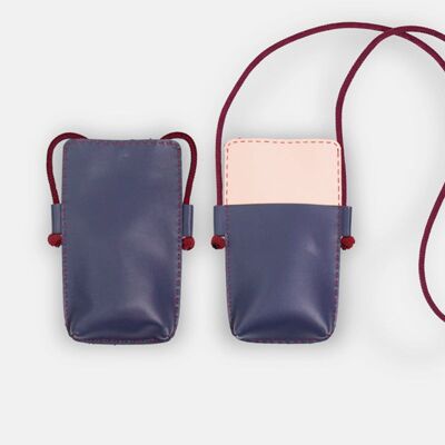 Borsa per cellulare in pelle vegana - Plus - Blu