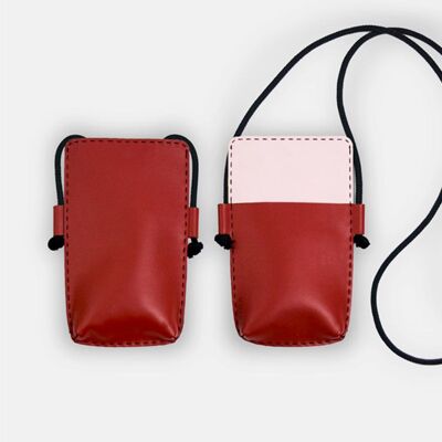Vegan Leather Mobile Bag - Plus - Garnet