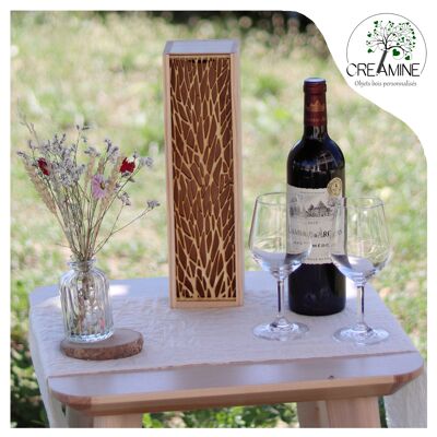 Caja de vino con patrón de árbol