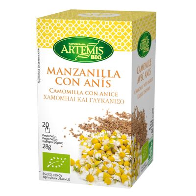 Caja Infusión Manzanilla con Anís -ECO- 28g/Chamomile with aniseed -ECO- Tea bags 28g