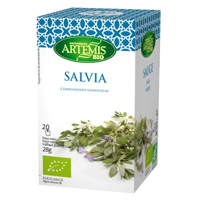 Complemento Alimenticio de Salvia -ECO- 28g/Food supplement of Sage -ECO- Tea bags 28g
