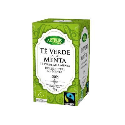 Caja Infusión Té verde menta Fairtrade -ECO-  28g/Green Tea mint -ECO- Tea bags Fairtrade 28g