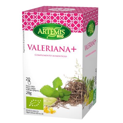 Complemento Alimenticio de Valeriana plus -ECO- 28g/ Food supplement of Valerian plus -ECO-  Tea bags 28g
