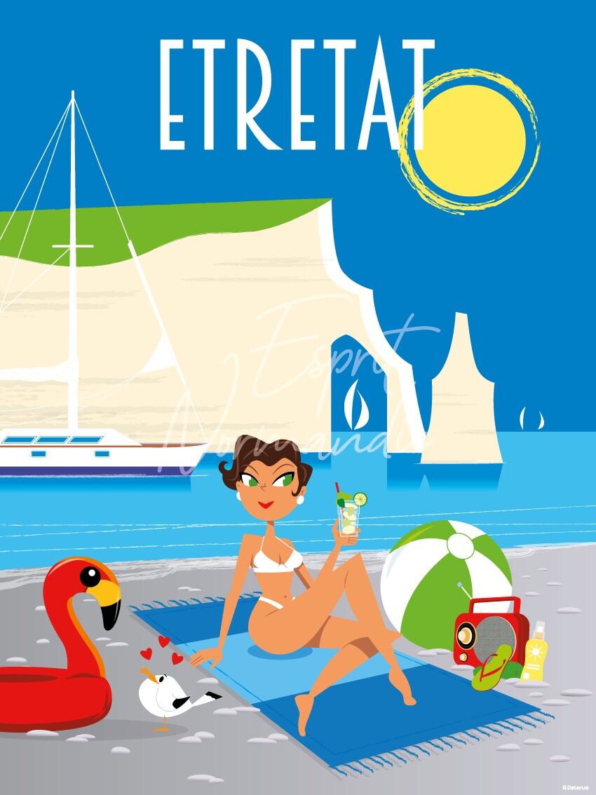 Etretat-Plakat (hellbraun)