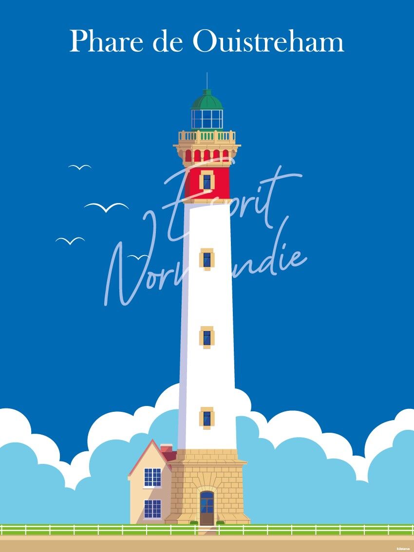 Ouistreham-Leuchtturm-Postkarte