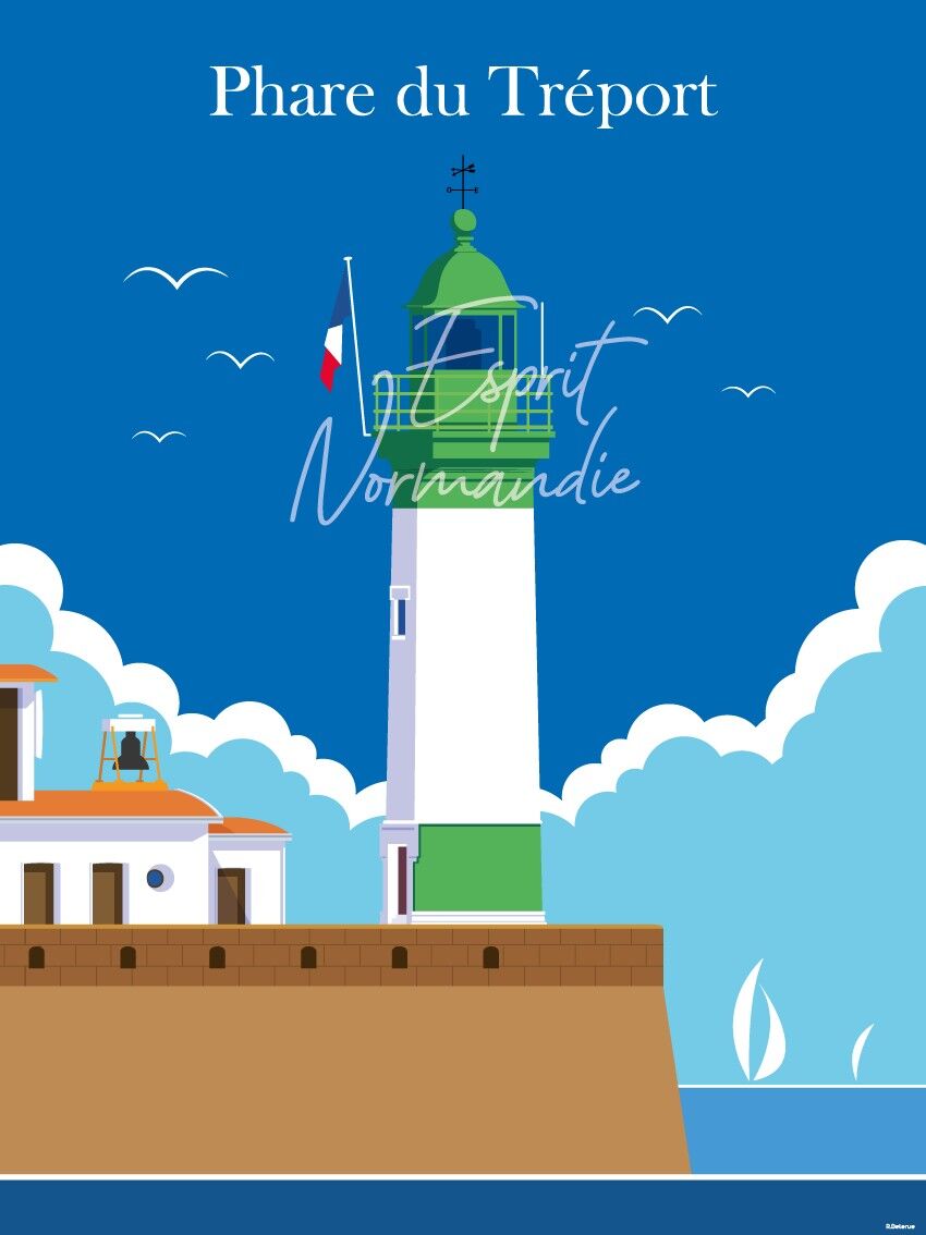 Tréport Leuchtturm-Postkarte