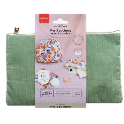 MKMI kit - My 3 bulk pouches to sew in tangerine fabric
