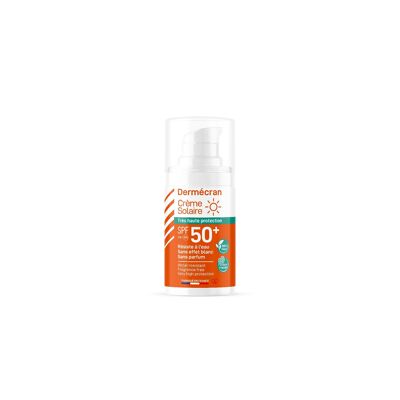 Dermscreen – Crema solare ad altissima protezione SPF 50+ Vegan and Ocean Friendly, senza profumo, senza coloranti, conservanti controversi - Flacone da 15 ml