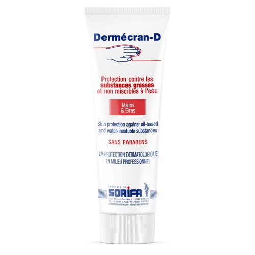 Dermécran - Protection polyvalente Anti-Graisses & Pigments -  poudre barrière de protection pour utilisation professionnelle– Tube 125 ml