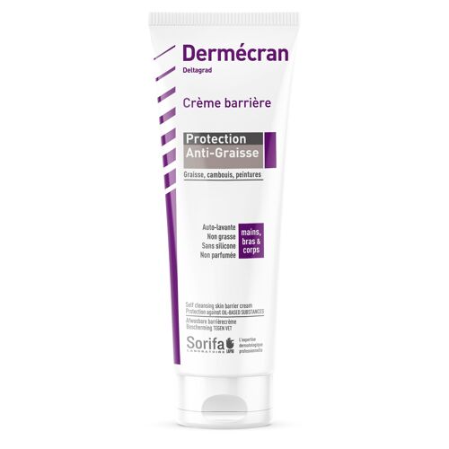 Dermécran - Protection polyvalente Anti-Graisses - crème barrière de protection pour utilisation professionnelle – Tube 125 ml