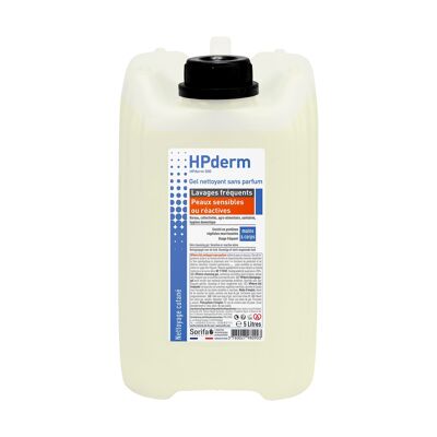 HPderm® Gel limpiador sin fragancia - lavado frecuente de pieles sensibles o reactivas - pH neutro - Bote 5L