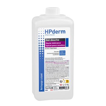 HPderm® Gel Douche Haute tolérance- Formule haute tolérance pour peaux sensibles et cheveux fragilisés - Flacon 1L 1